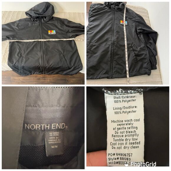 Kind‎ Bars Black Men’s Hooded Jacket Rain Coat North End Outdoor Men’s Medium - Picture 5 of 6